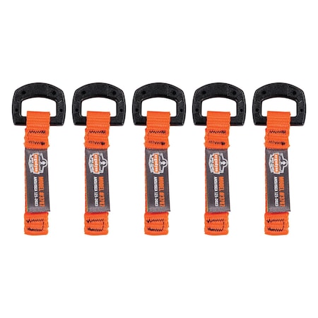 Ergodyne Web Tool Tether, Non-Conductive D-Ring, Orange, 6PK 3707